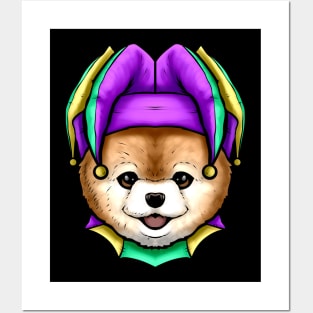 Cute Bear with Jester Hat for Mardi Gras Posters and Art